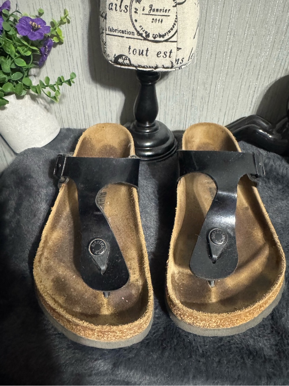Birkenstock Black Patent Leather Sandals